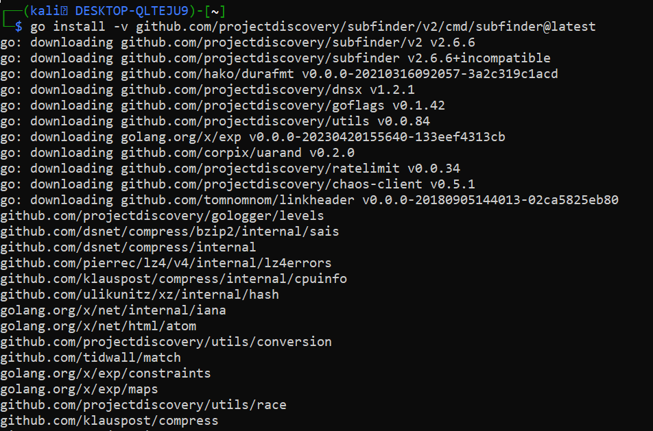 In Master subdomain Hunting Part 2. we will see the insallation of subfinder tool in kali linux / Ubuntu/ WSL.