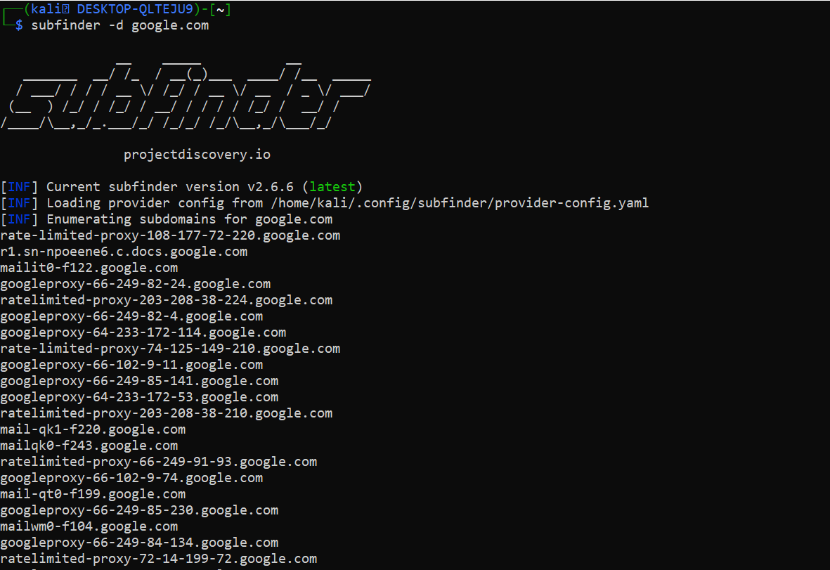 In Master subdomain hunting part 2.  we will see the commands of subfinder for kali linux, ubuntu, wsl. subfinder is an subdomain enumeration tool.