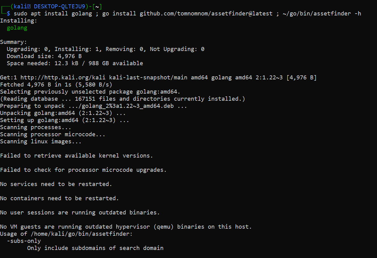 In Master subdomain hunting part 2.  we will see the Installation of assetfinder for kali linux, ubuntu and etc.  